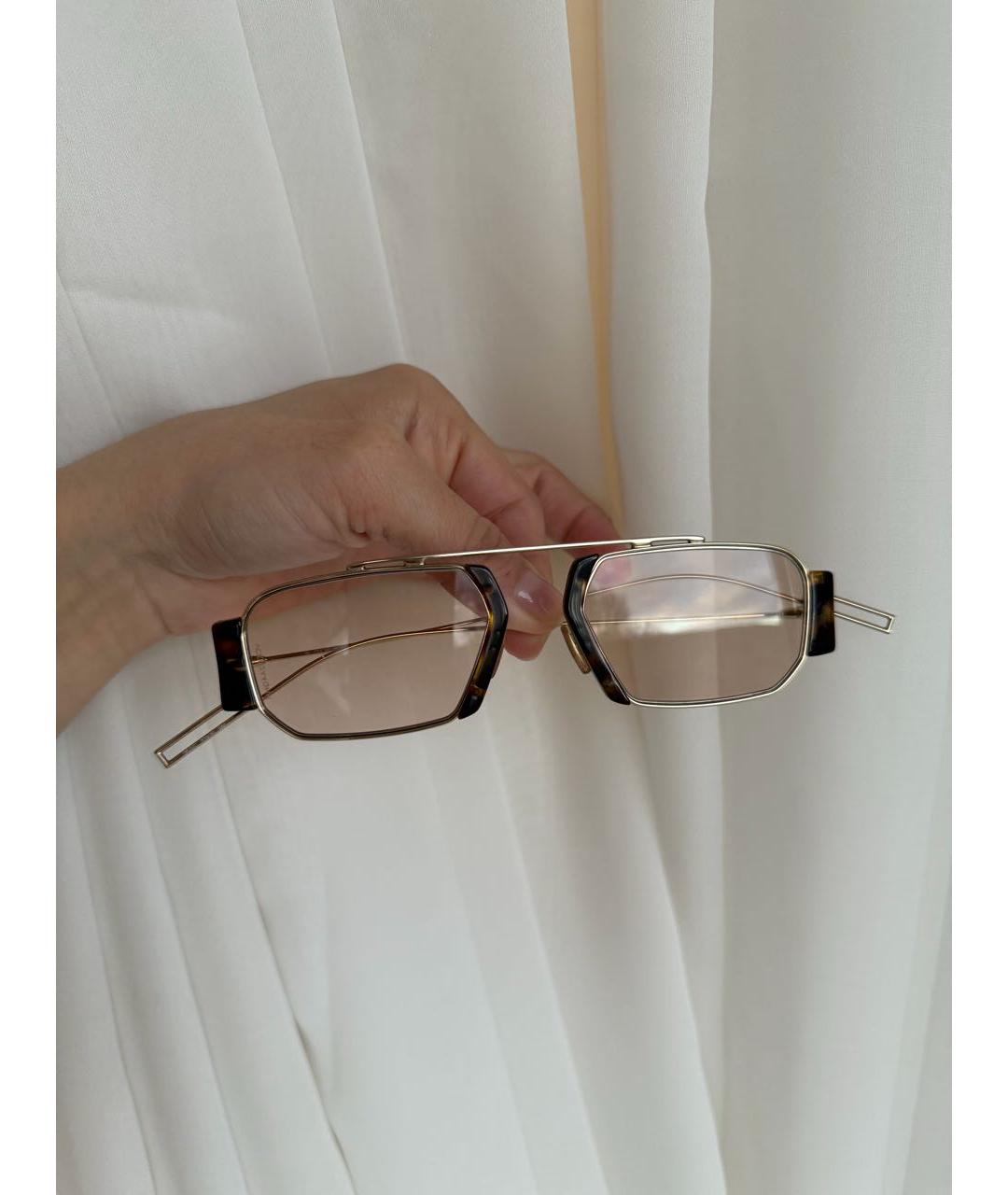 CHRISTIAN DIOR Золотые металлические солнцезащитные очки, фото 5