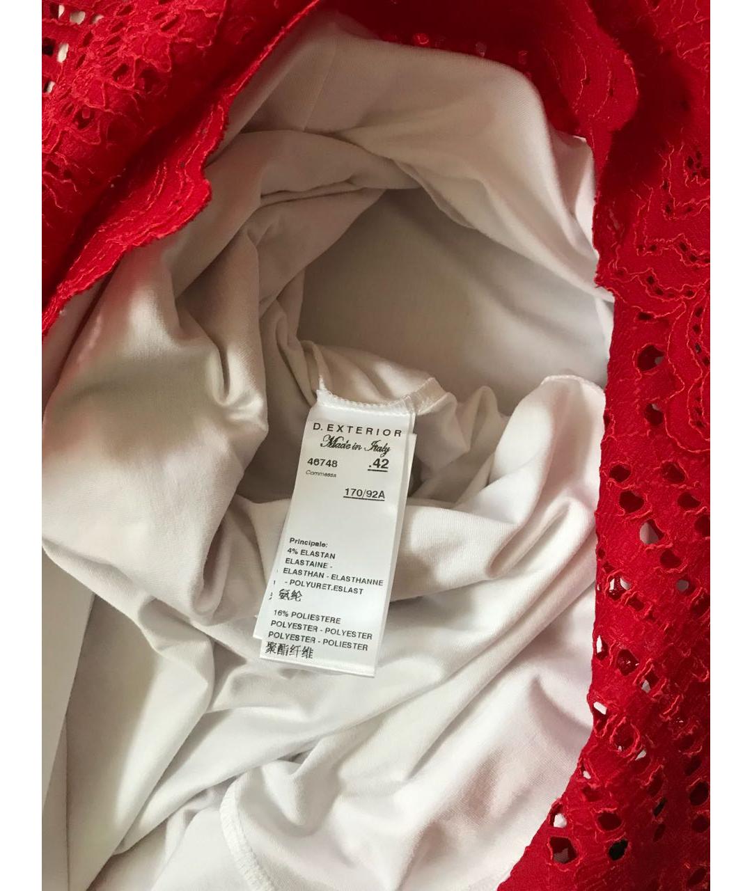 D.EXTERIOR Красное вискозное коктейльное платье, фото 6