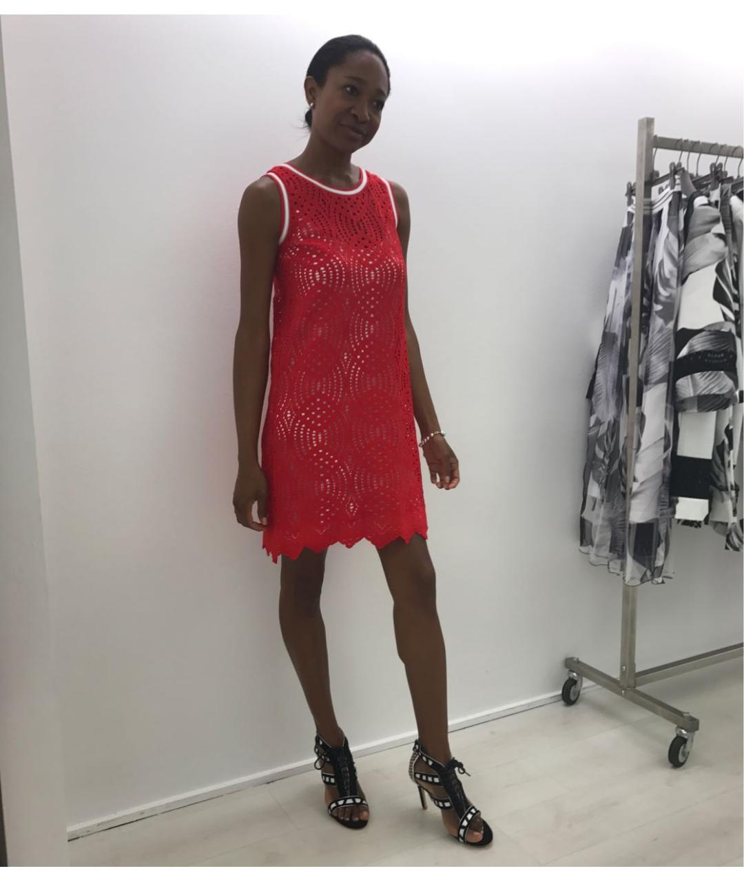 D.EXTERIOR Красное вискозное коктейльное платье, фото 7