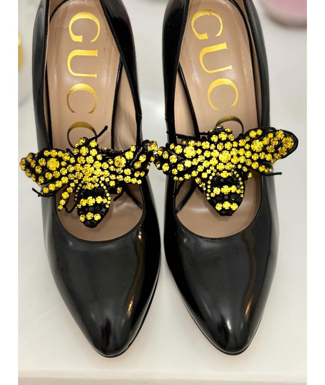 GUCCI Черные туфли из лакированной кожи, фото 2