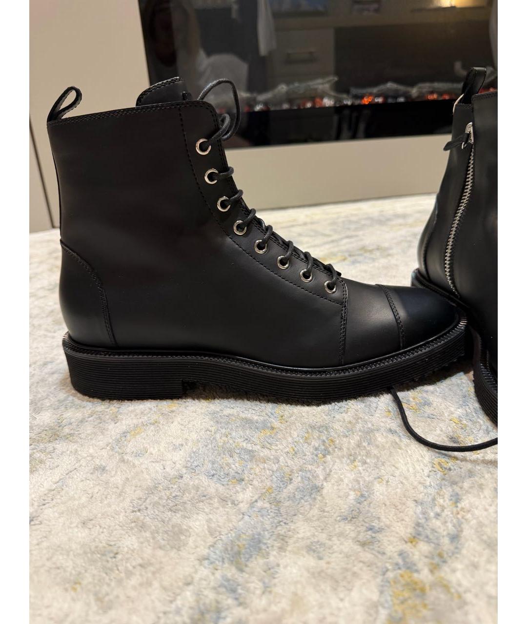 GIUSEPPE ZANOTTI DESIGN Черные кожаные высокие ботинки, фото 7