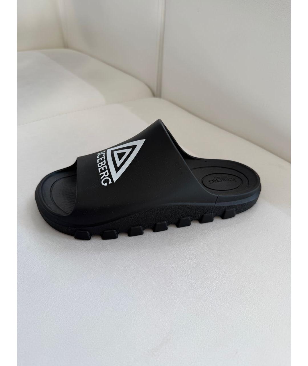 ICEBERG Черные резиновые шлепанцы, фото 6