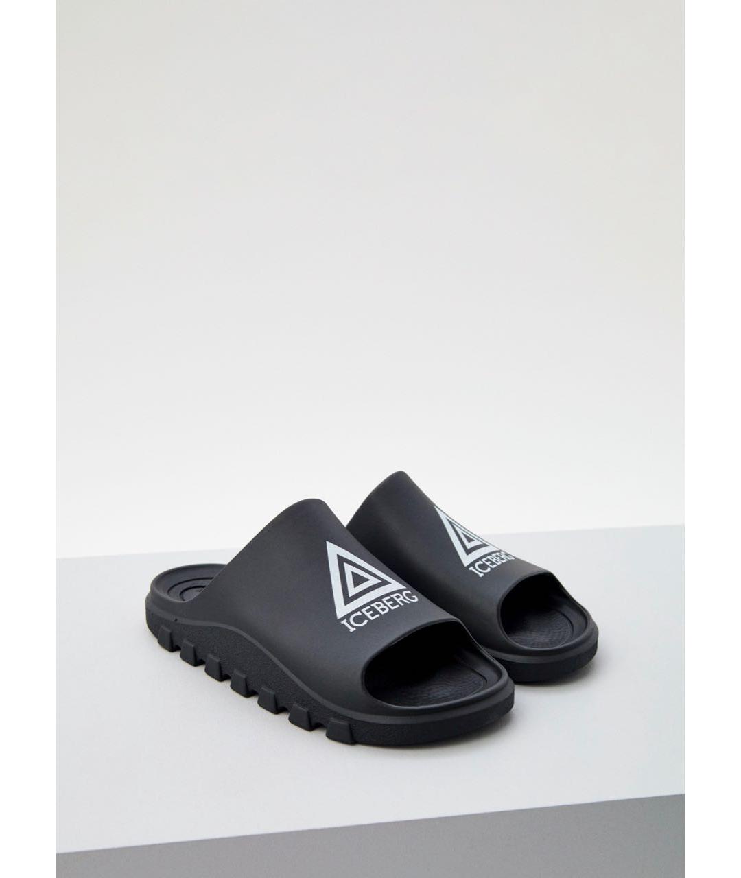 ICEBERG Черные резиновые шлепанцы, фото 3