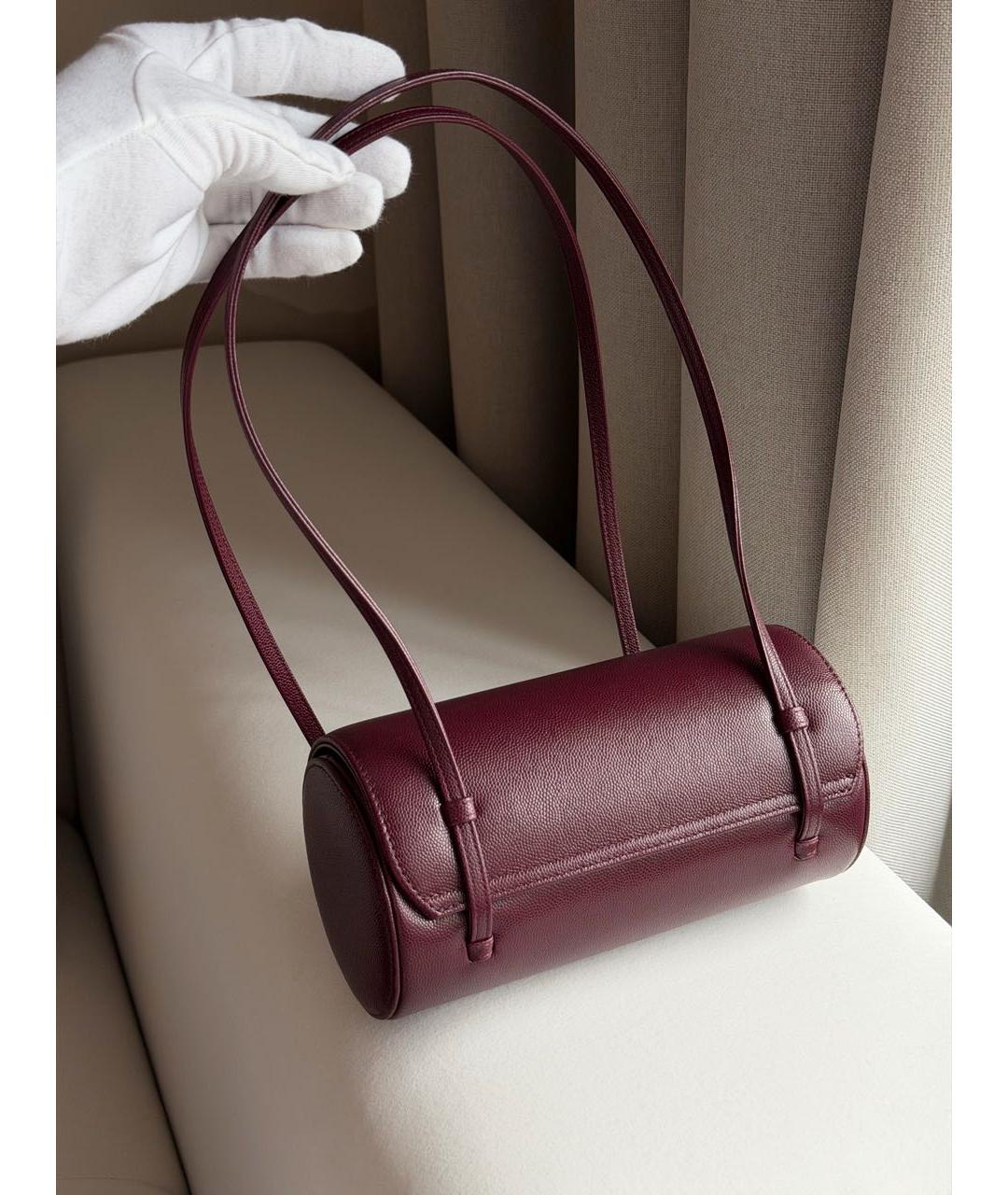 CHANEL Бордовая кожаная сумка с короткими ручками, фото 4
