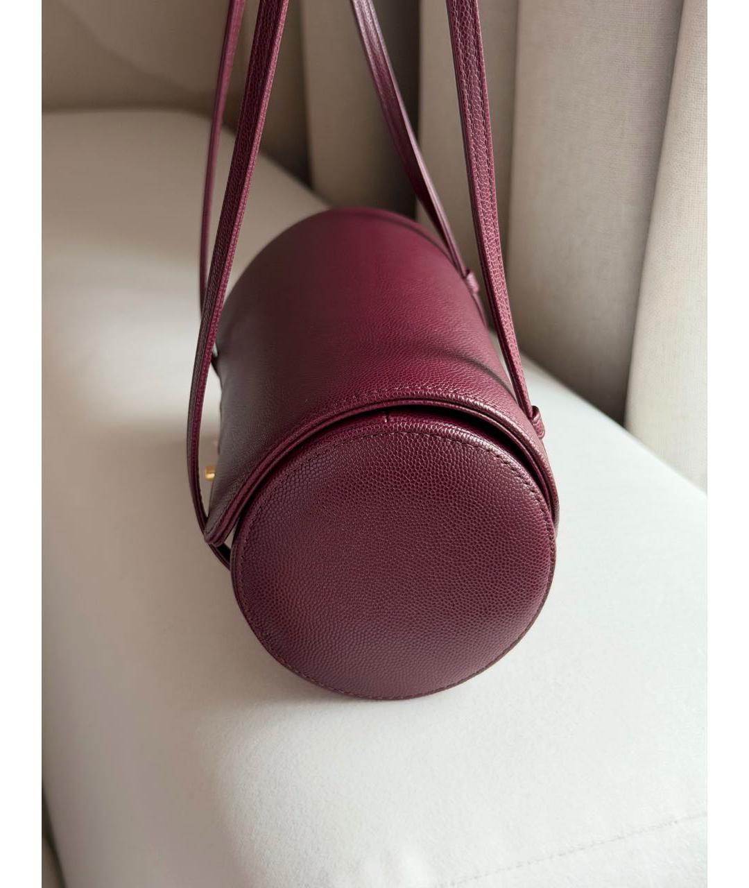 CHANEL Бордовая кожаная сумка с короткими ручками, фото 6