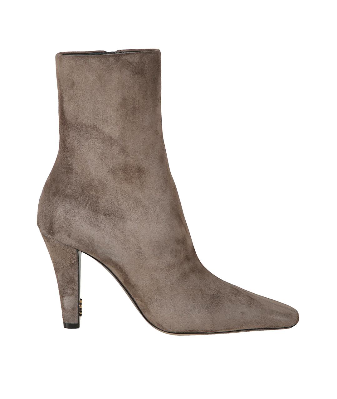 SAINT LAURENT Серые замшевые сапоги, фото 1