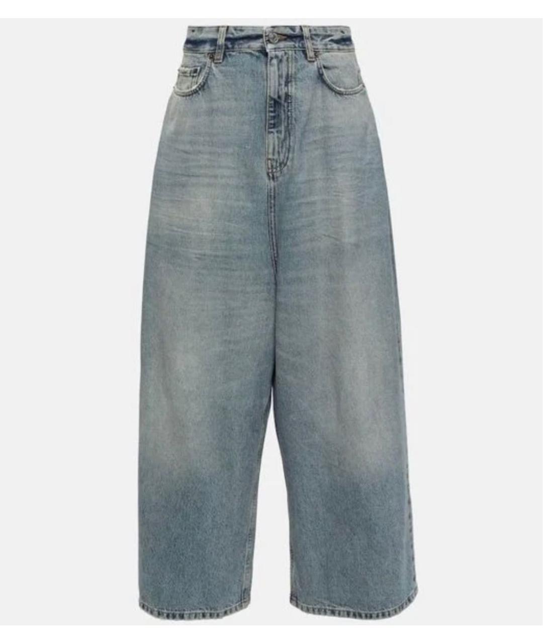 BALENCIAGA Голубые хлопковые джинсы клеш, фото 4
