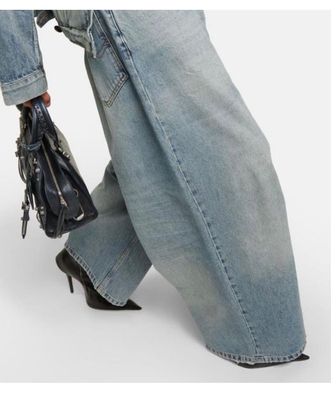 BALENCIAGA Голубые хлопковые джинсы клеш, фото 3