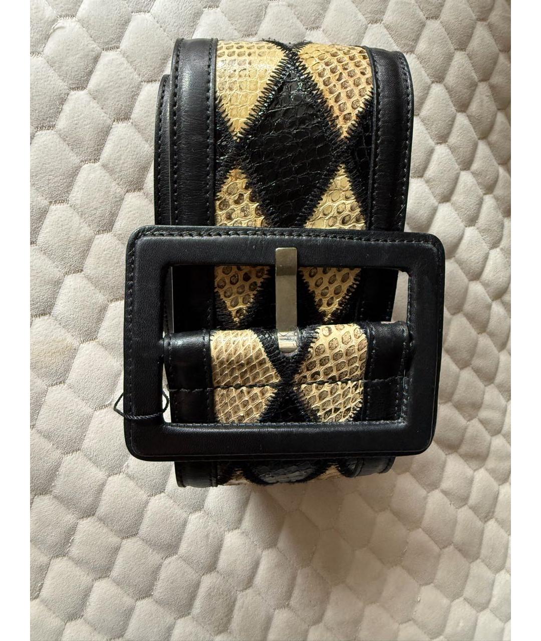 DOLCE&GABBANA Черный ремень из экзотической кожи, фото 9