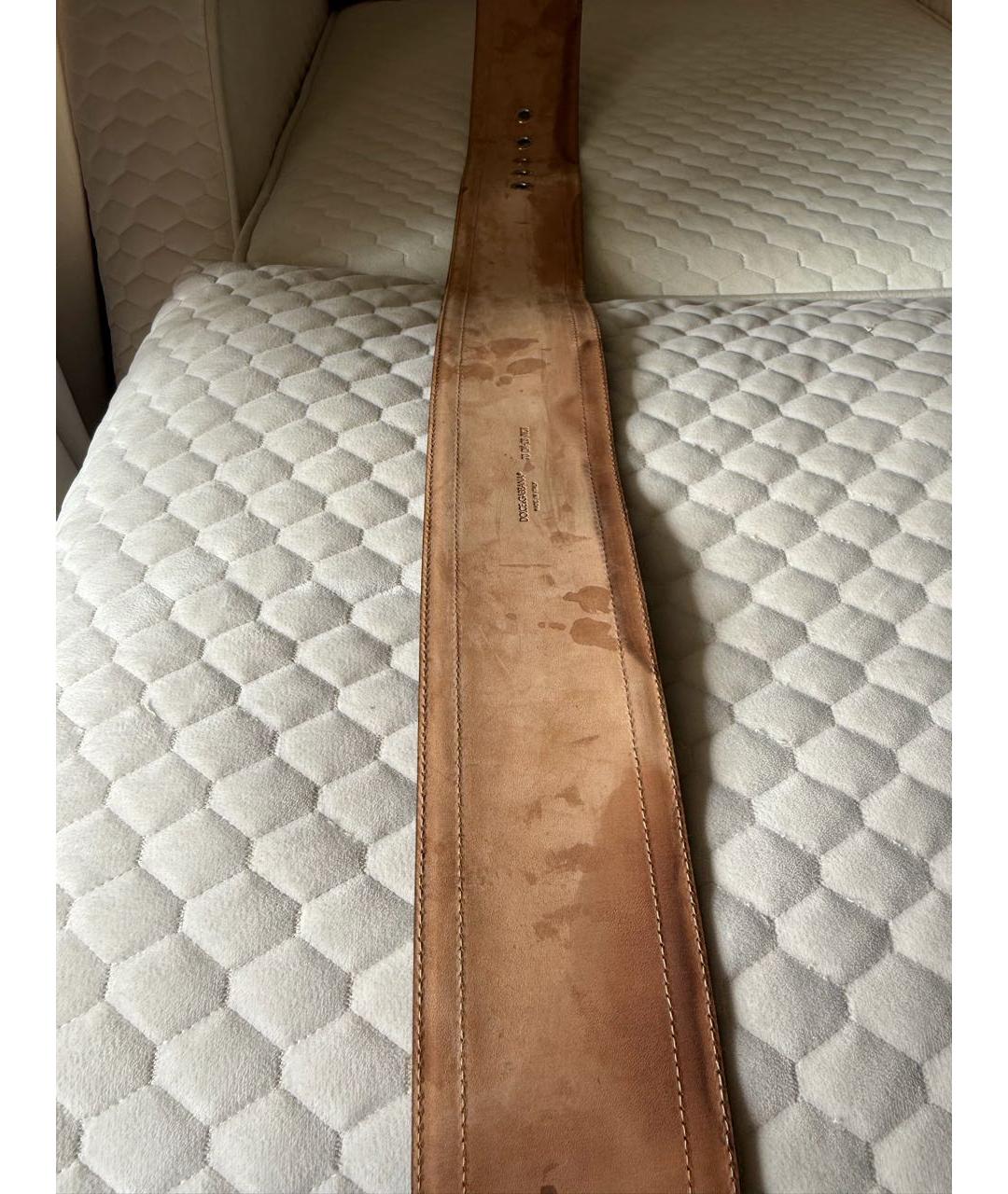 DOLCE&GABBANA Черный ремень из экзотической кожи, фото 5