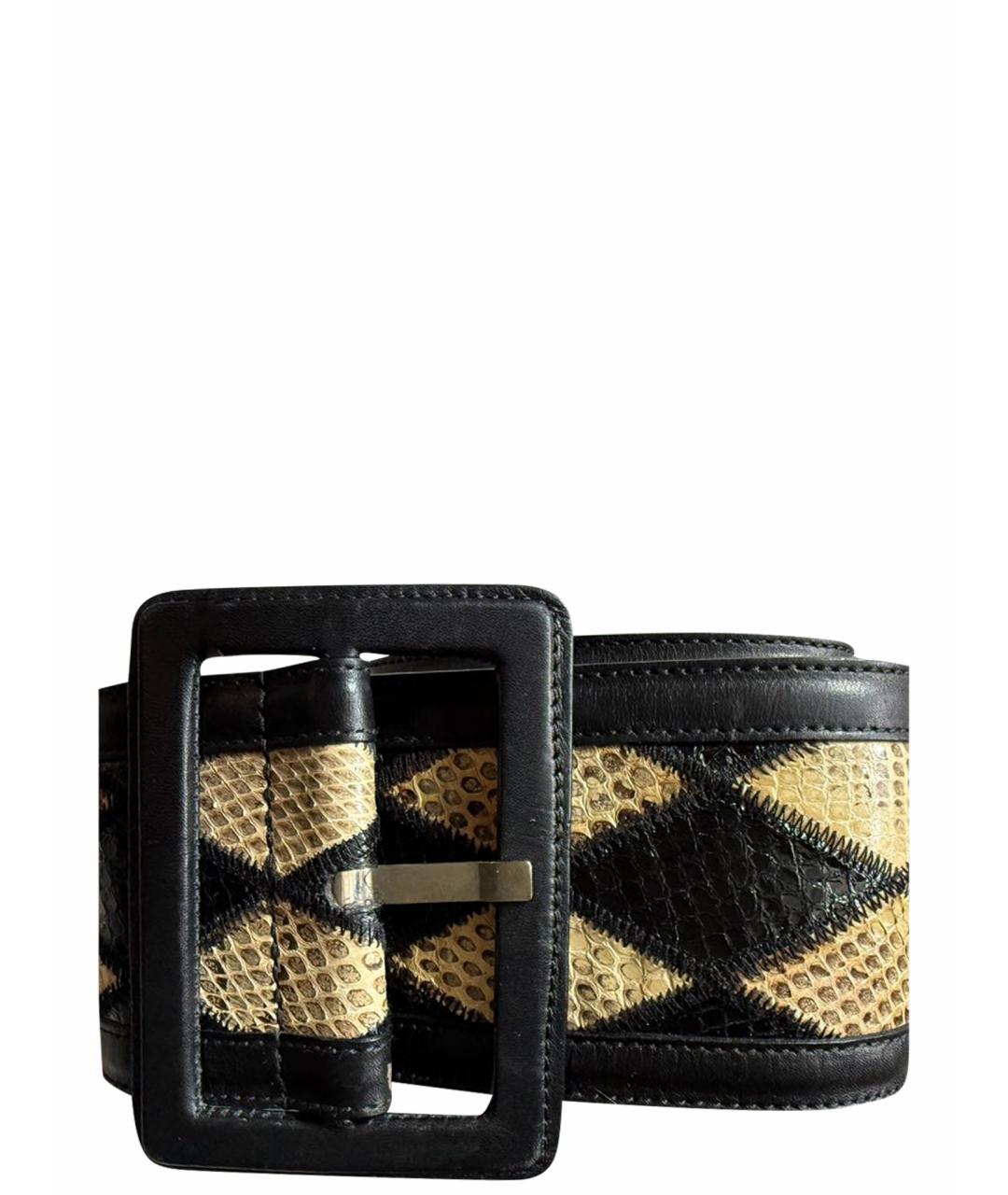 DOLCE&GABBANA Черный ремень из экзотической кожи, фото 1