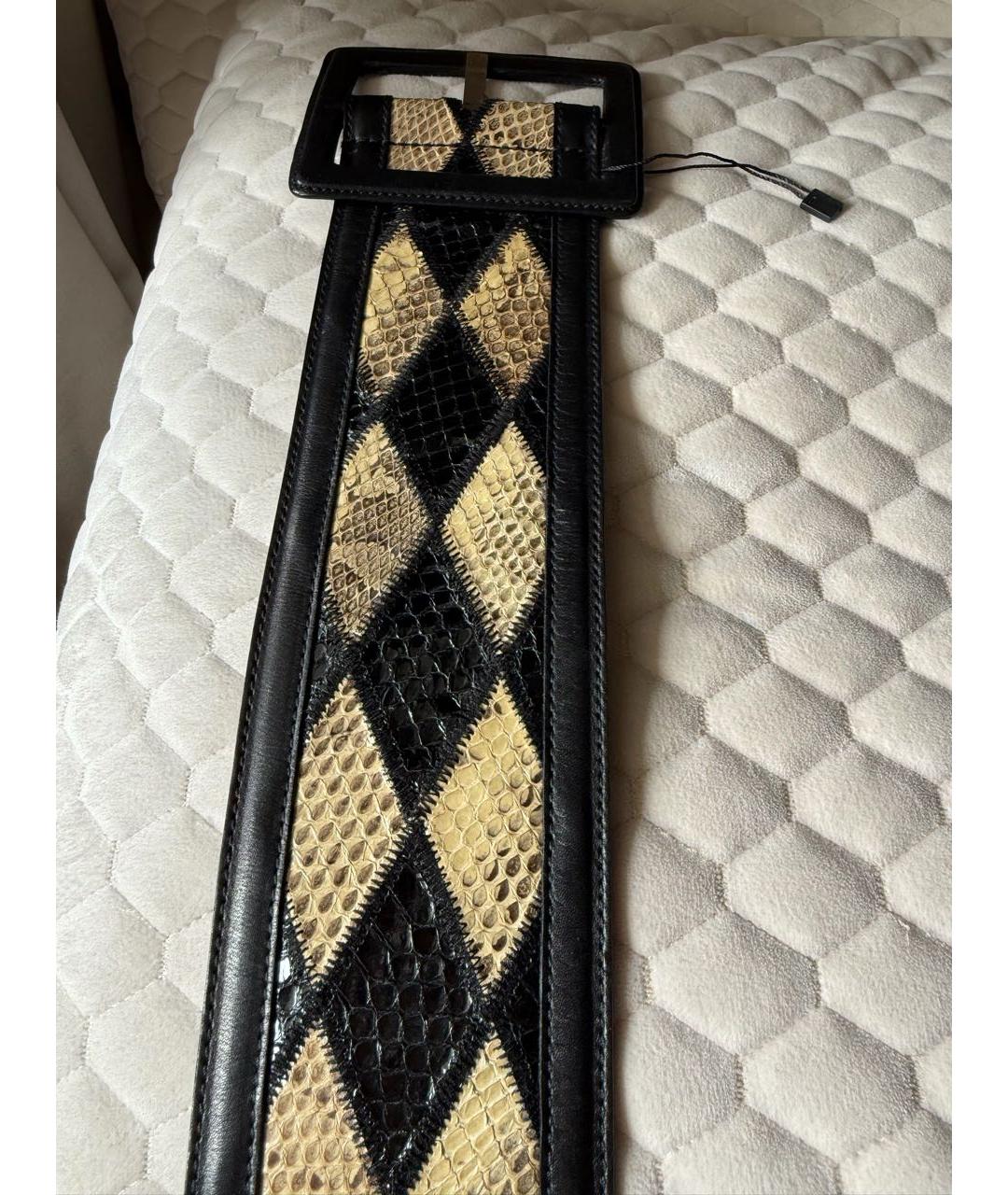 DOLCE&GABBANA Черный ремень из экзотической кожи, фото 3
