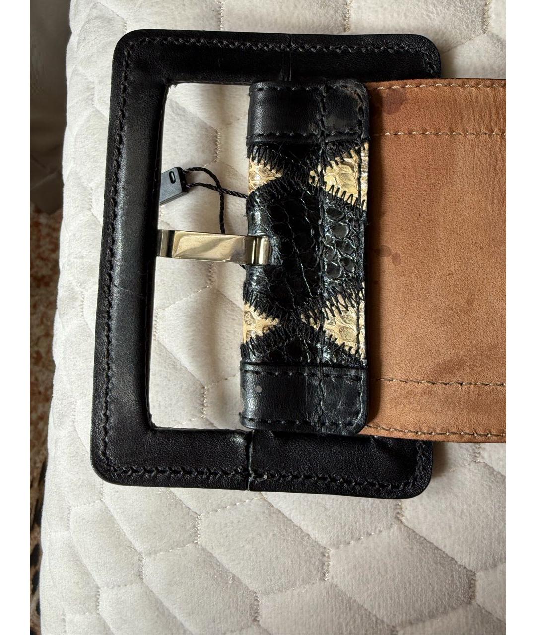 DOLCE&GABBANA Черный ремень из экзотической кожи, фото 6