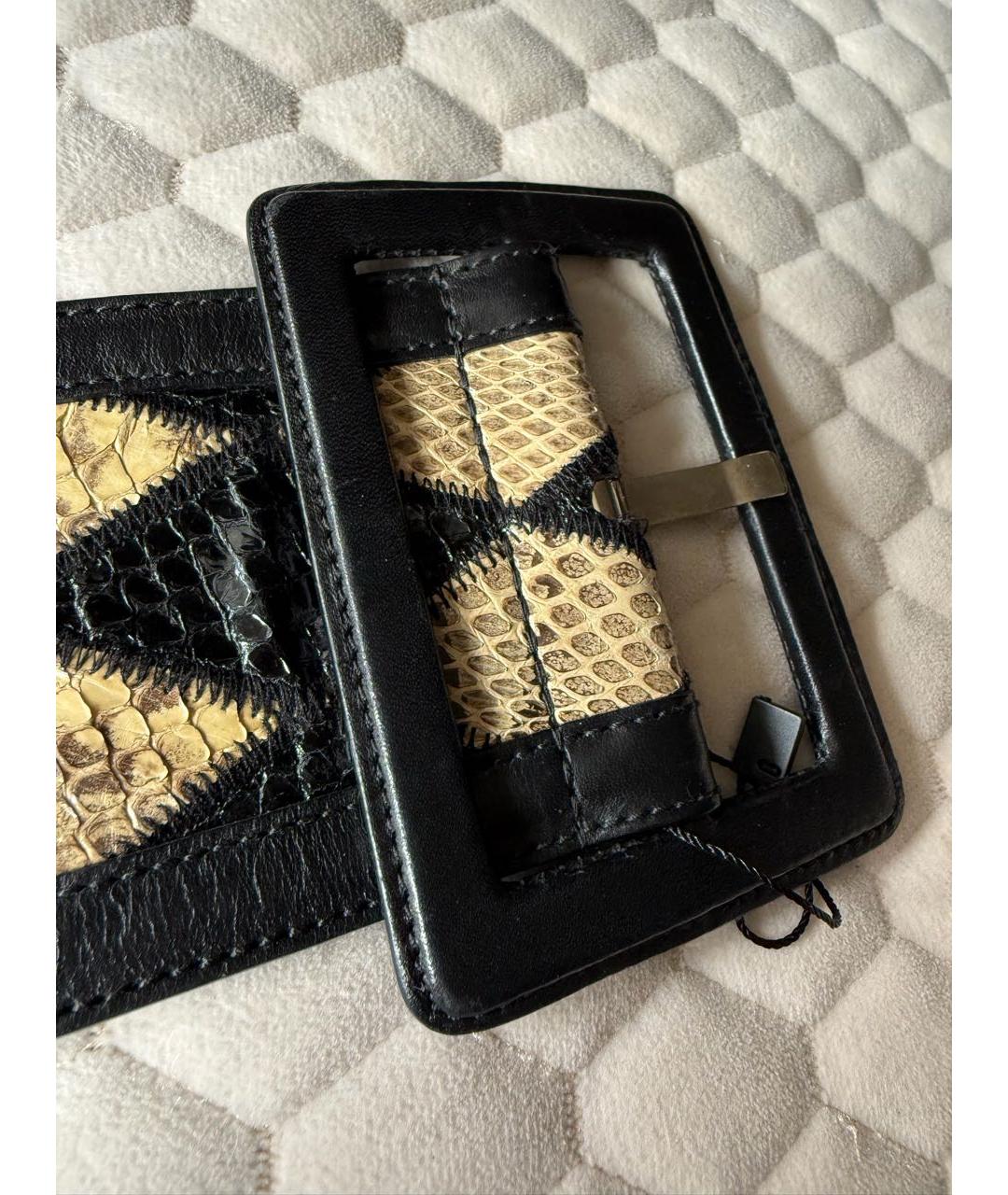 DOLCE&GABBANA Черный ремень из экзотической кожи, фото 2