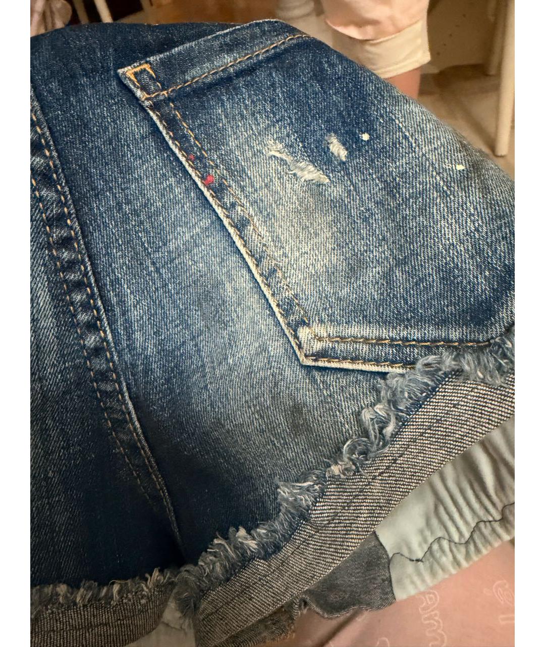 DSQUARED2 Темно-синие хлопковые шорты, фото 5