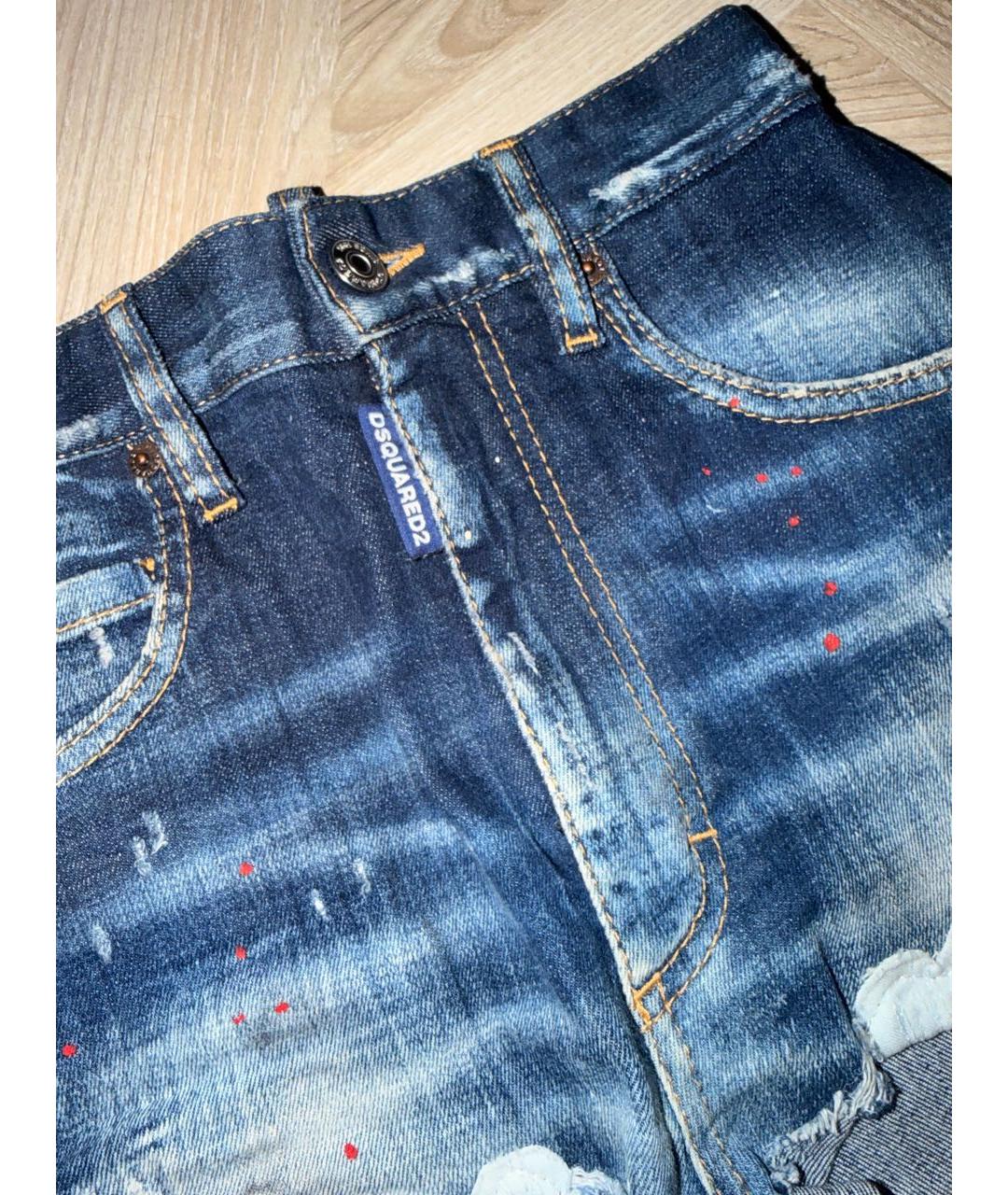 DSQUARED2 Темно-синие хлопковые шорты, фото 2