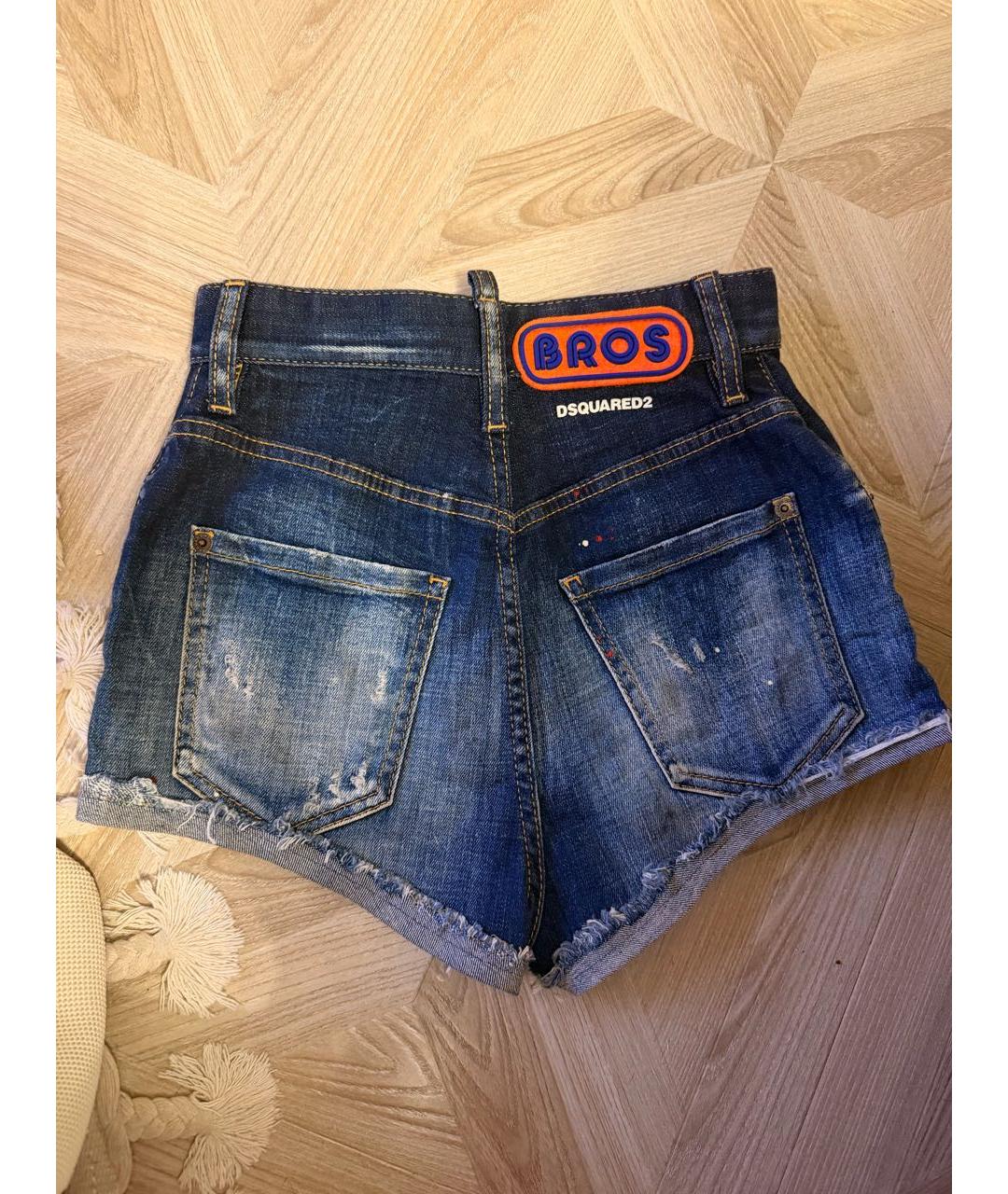 DSQUARED2 Темно-синие хлопковые шорты, фото 4