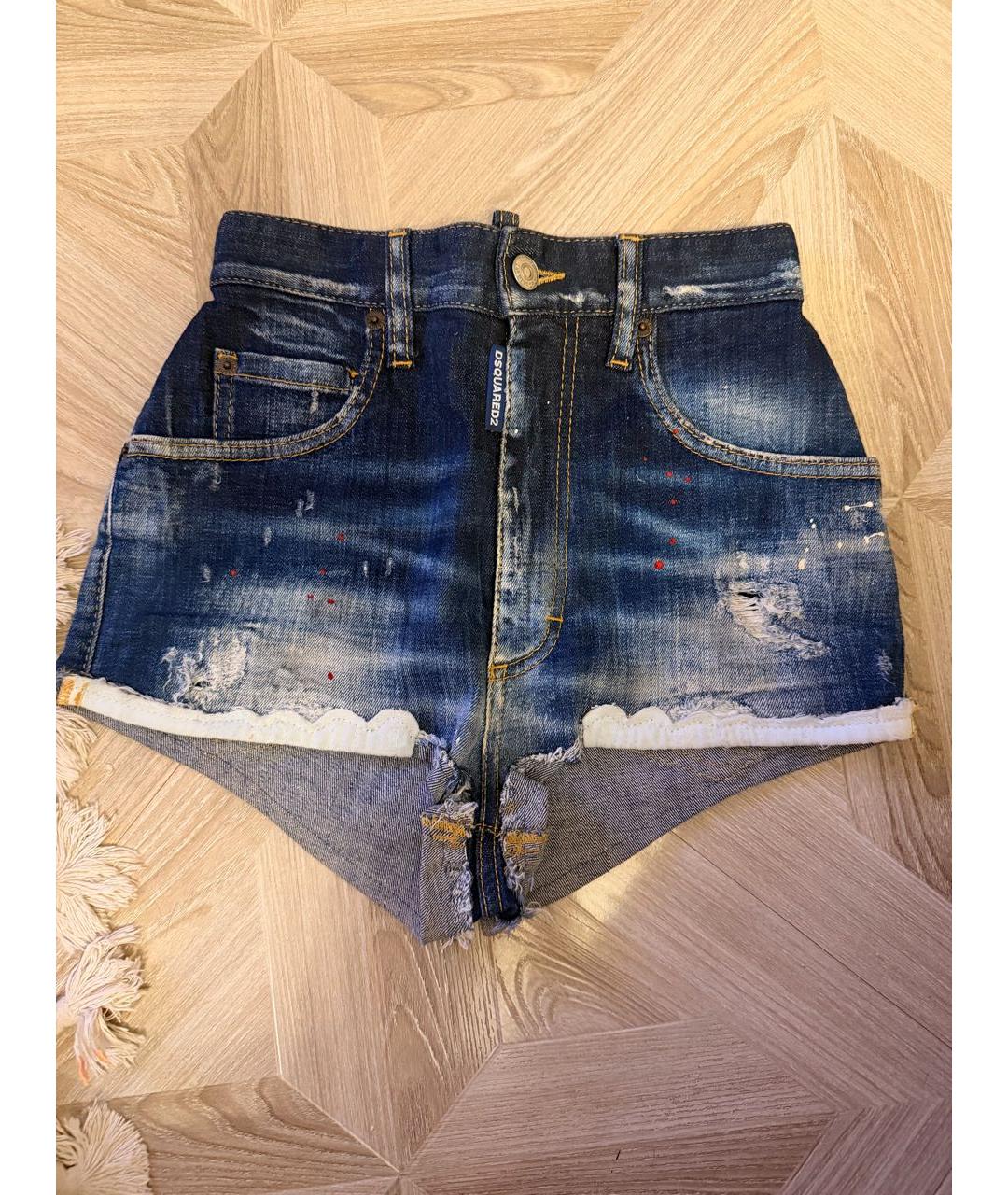 DSQUARED2 Темно-синие хлопковые шорты, фото 6