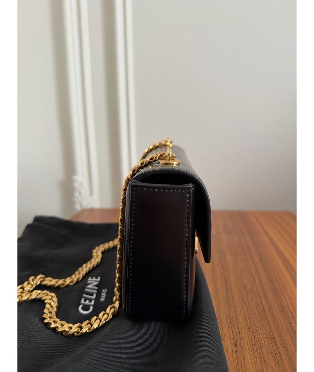 CELINE Черная кожаная сумка через плечо, фото 4