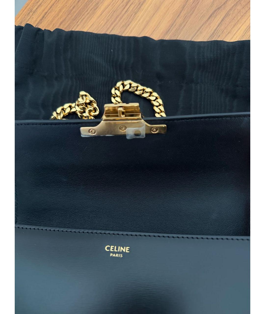 CELINE Черная кожаная сумка через плечо, фото 8