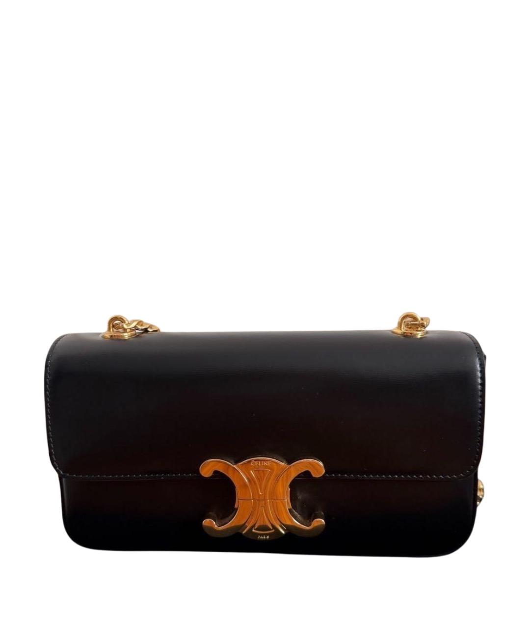 CELINE Черная кожаная сумка через плечо, фото 1