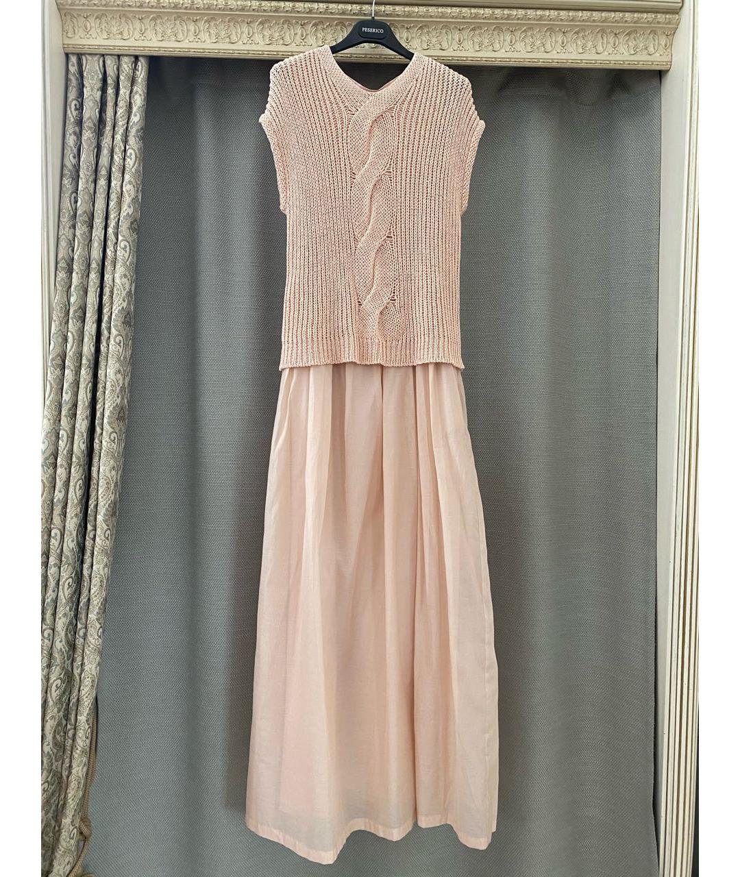 PESERICO Розовое хлопковое коктейльное платье, фото 5