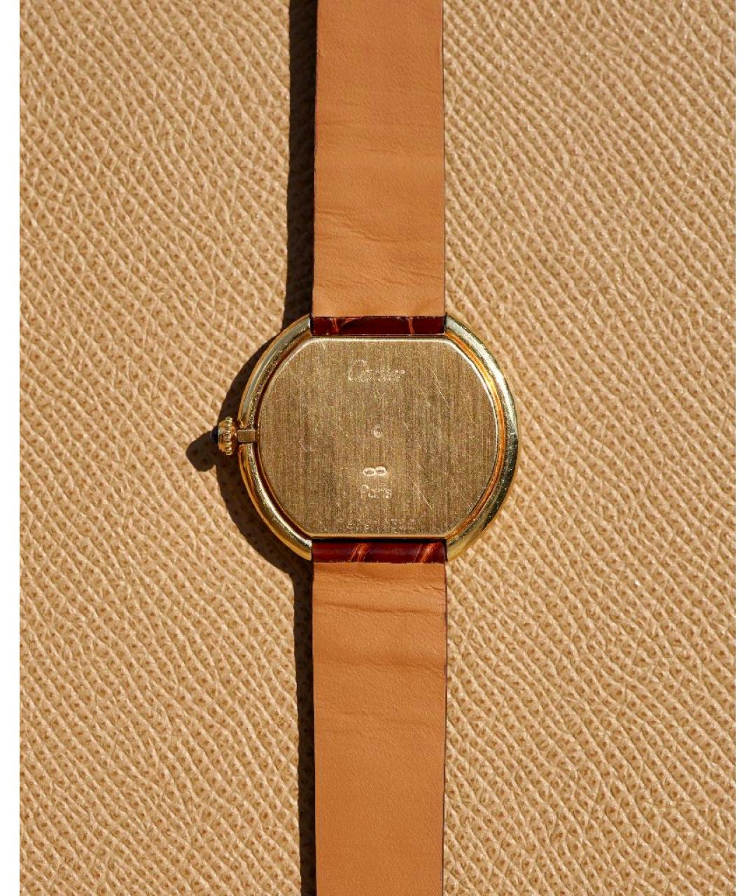 CARTIER Белые часы из желтого золота, фото 2