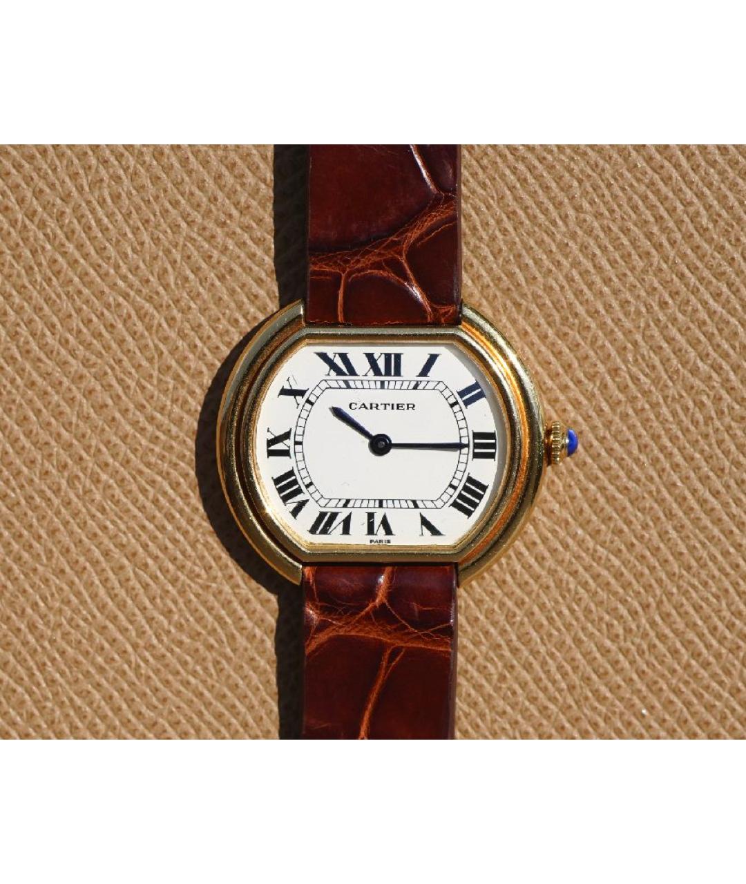 CARTIER Белые часы из желтого золота, фото 8