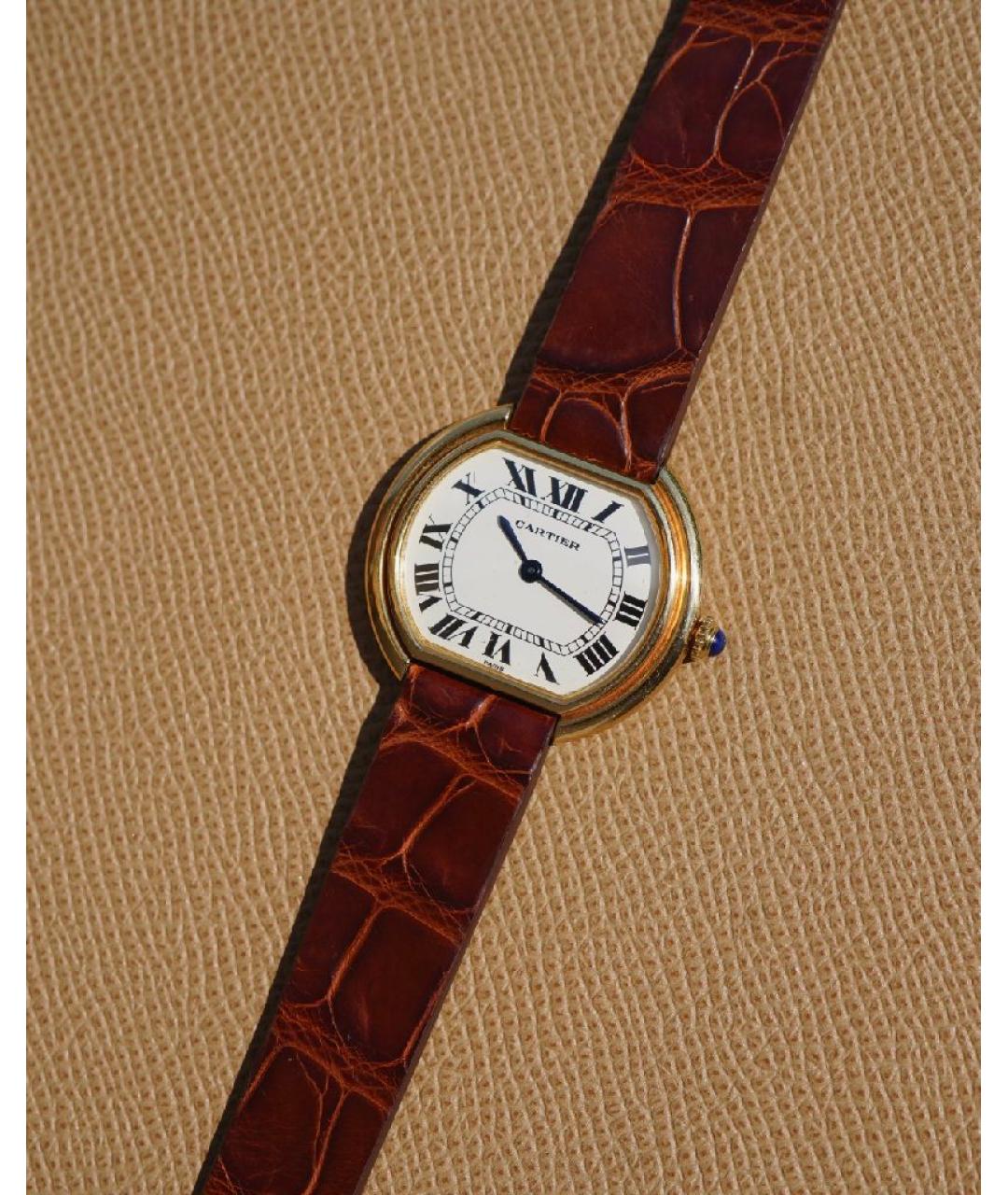 CARTIER Белые часы из желтого золота, фото 7