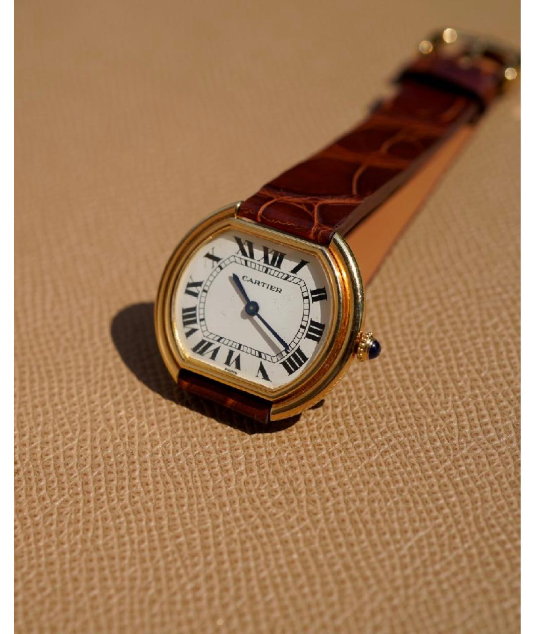 CARTIER Белые часы из желтого золота, фото 4