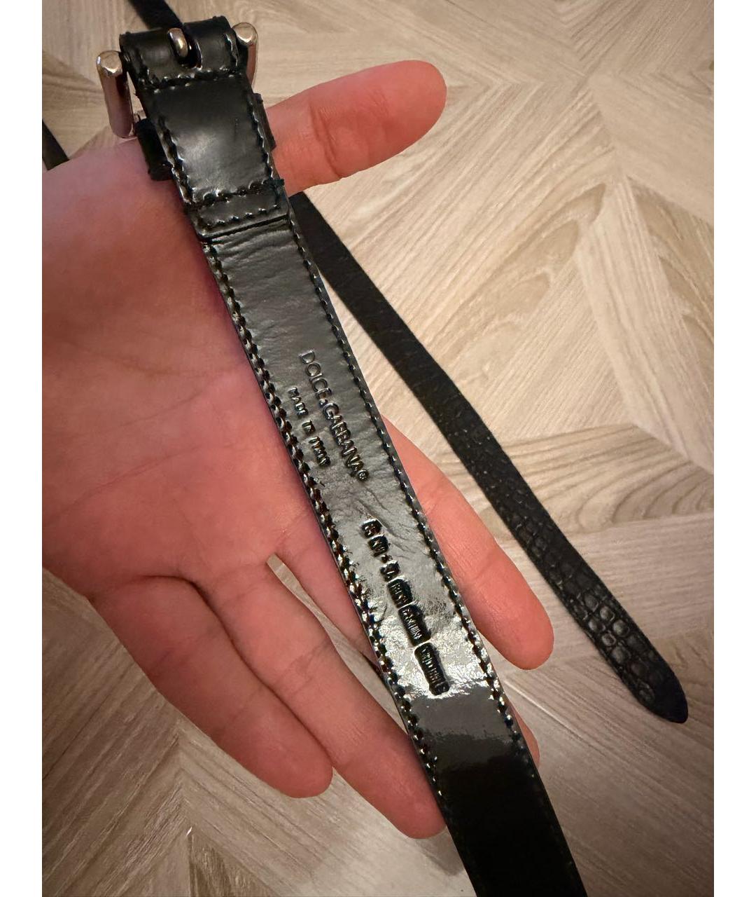 DOLCE&GABBANA Черный ремень из лакированной кожи, фото 3