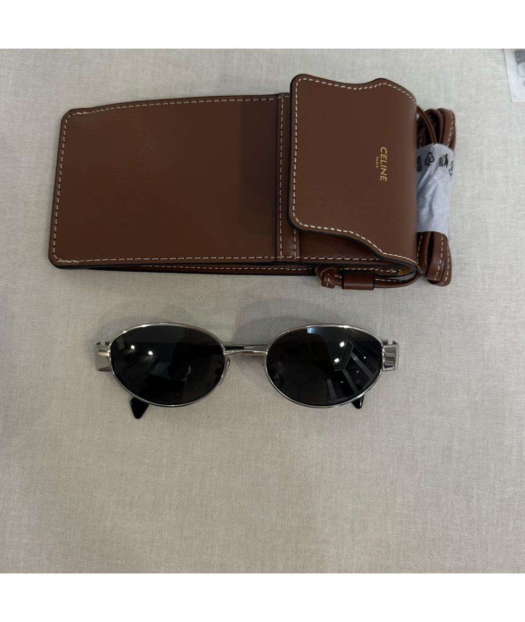CELINE Черные металлические солнцезащитные очки, фото 6