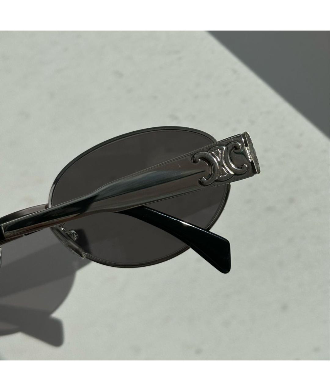 CELINE Черные металлические солнцезащитные очки, фото 3
