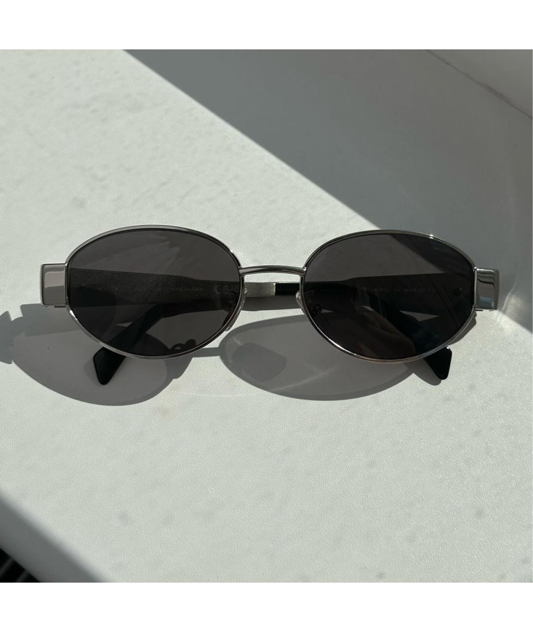 CELINE Черные металлические солнцезащитные очки, фото 7