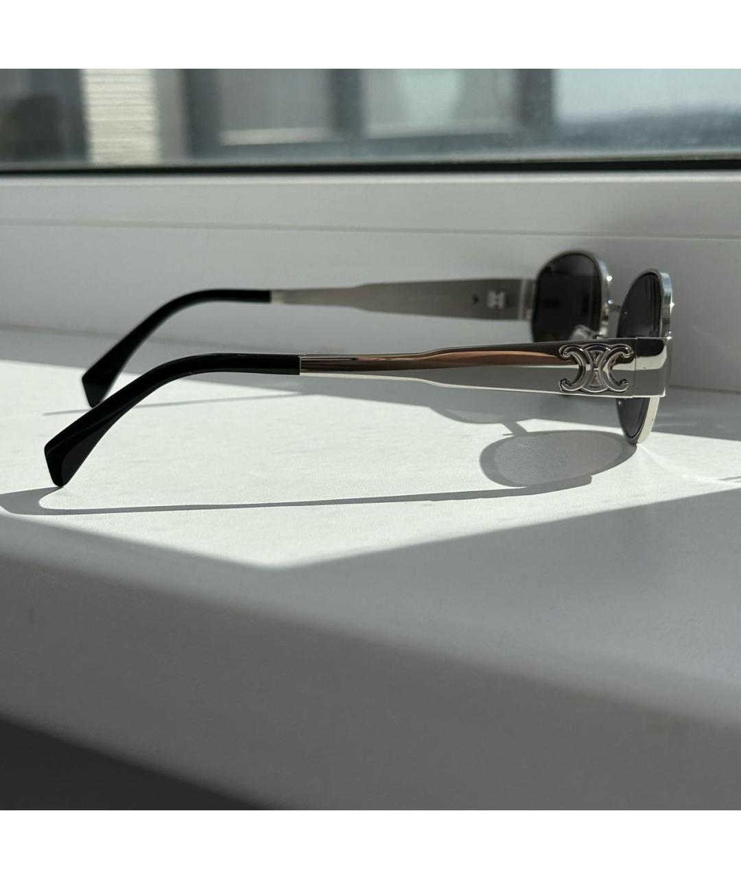 CELINE Черные металлические солнцезащитные очки, фото 2