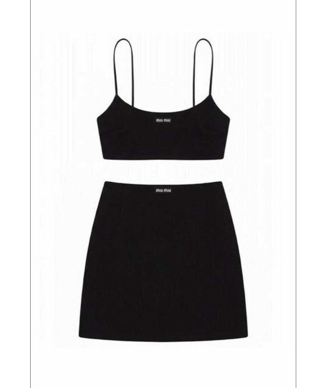 MIU MIU Черный хлопковый костюм с юбками, фото 7