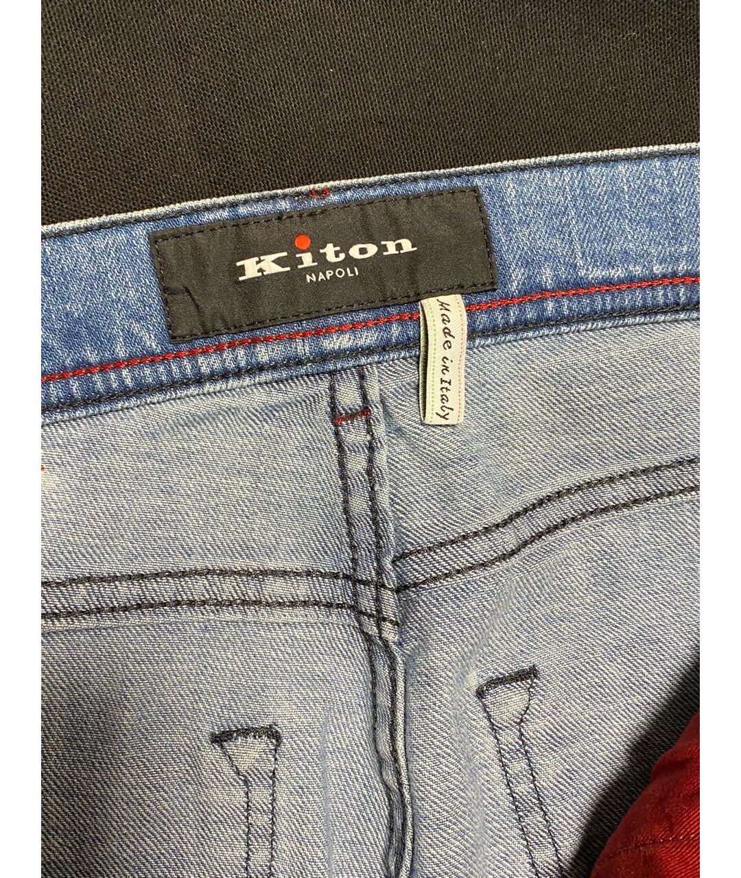 KITON Голубые джинсы скинни, фото 3