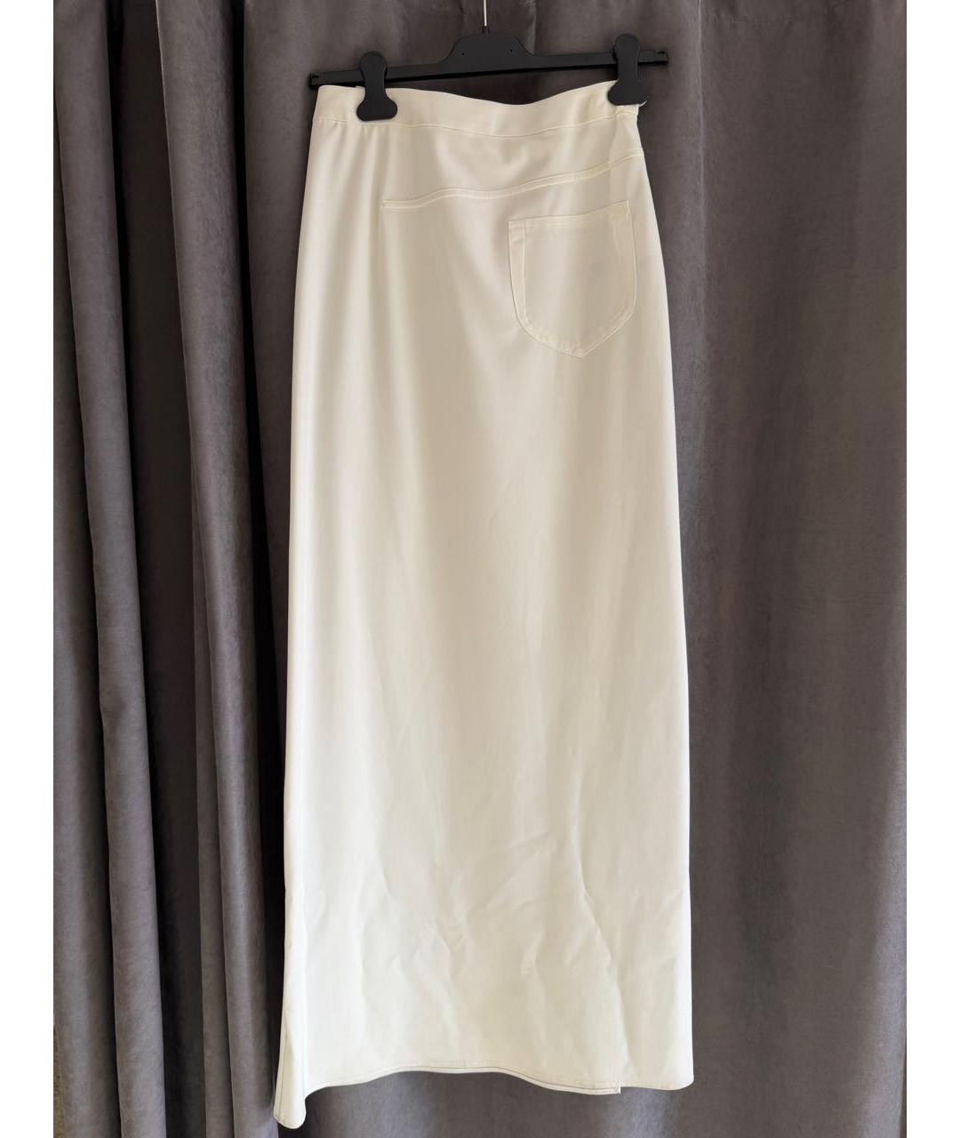 MAISON MARGIELA Белая полиэстеровая юбка макси, фото 3