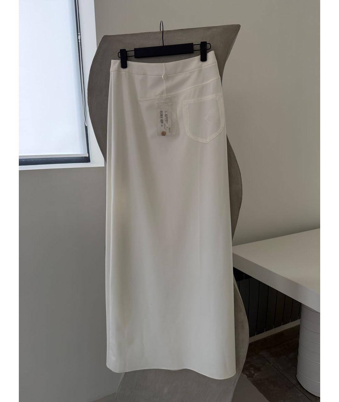 MAISON MARGIELA Белая полиэстеровая юбка макси, фото 4