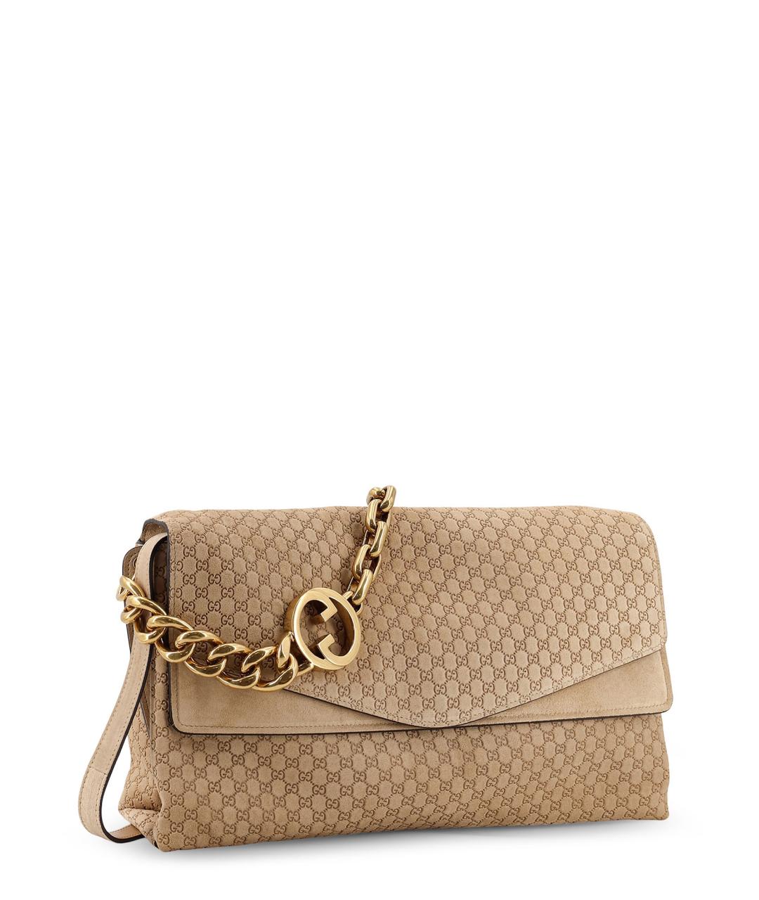 GUCCI Бежевая замшевая сумка через плечо, фото 3