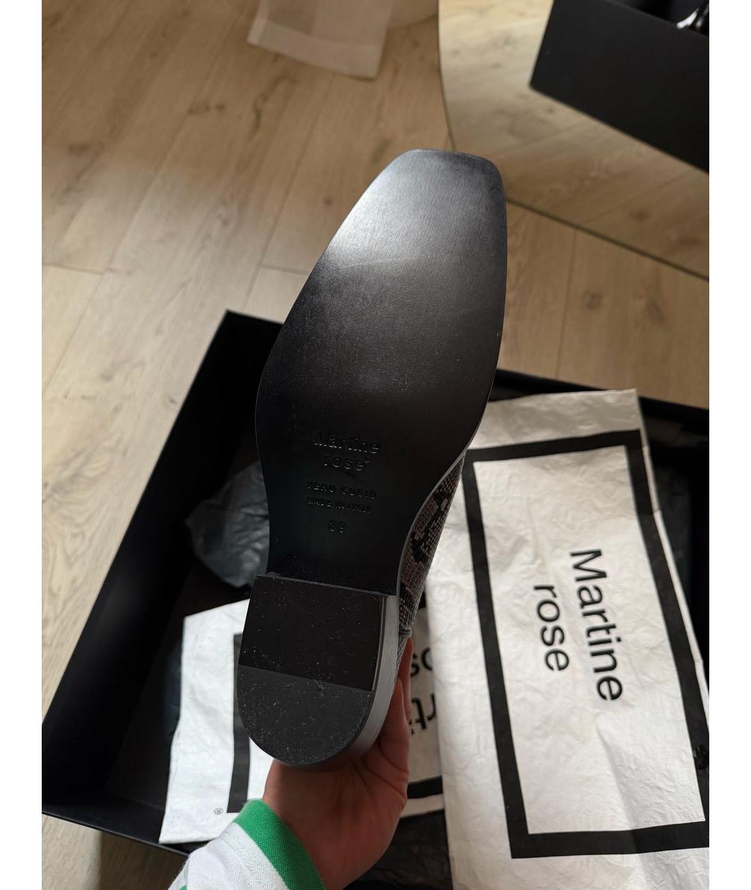 MARTINE ROSE Черные кожаные сапоги, фото 3