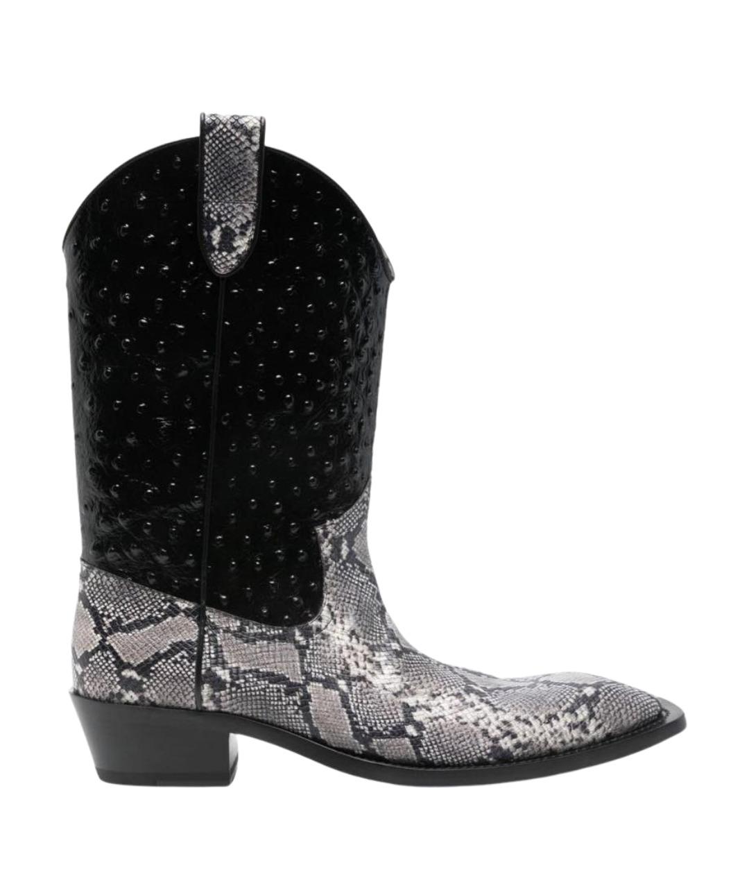 MARTINE ROSE Черные кожаные сапоги, фото 1