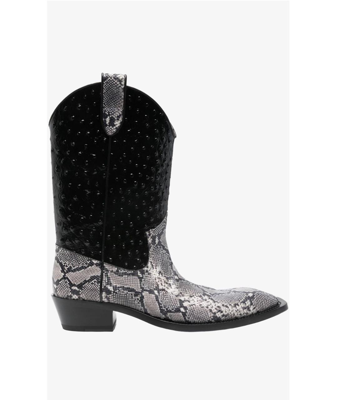 MARTINE ROSE Черные кожаные сапоги, фото 5