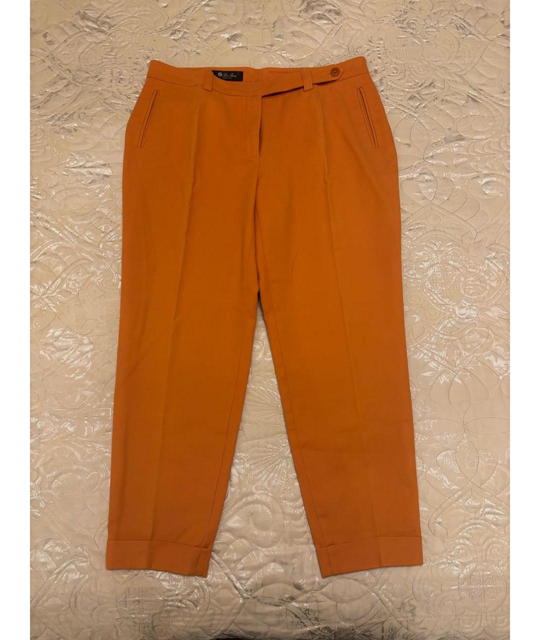 LORO PIANA Оранжевое хлопковые брюки узкие, фото 5