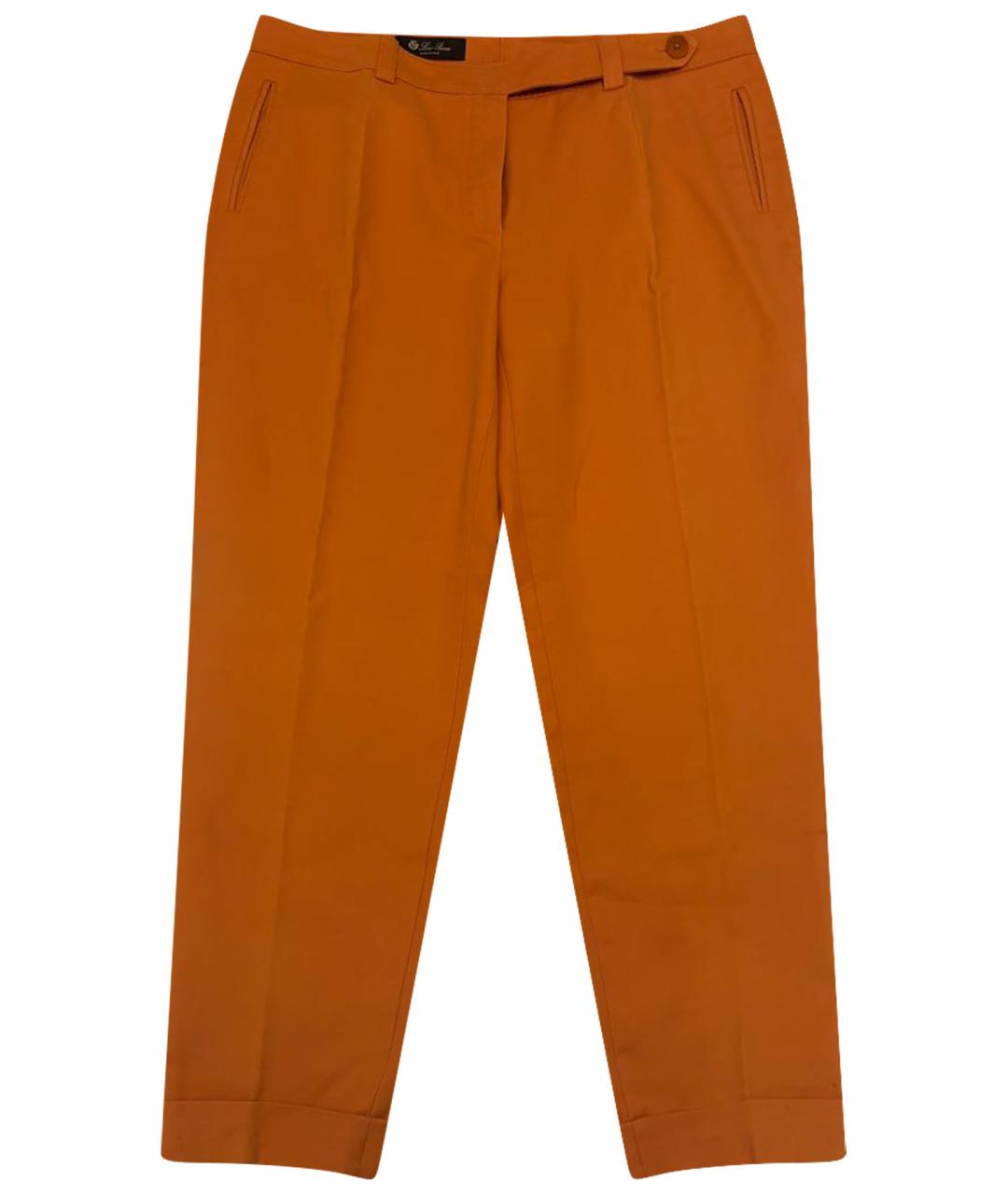 LORO PIANA Оранжевое хлопковые брюки узкие, фото 1
