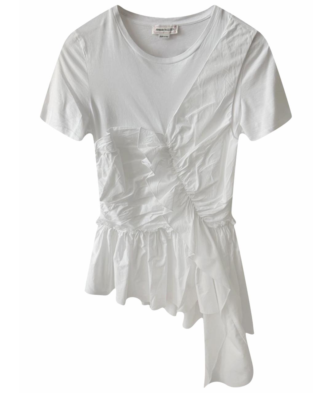 ALEXANDER MCQUEEN Белая хлопковая футболка, фото 1