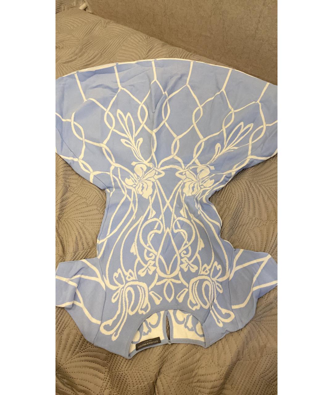 ALEXANDER MCQUEEN Голубое вискозное повседневное платье, фото 2