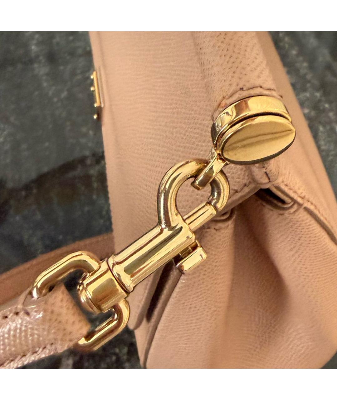 DOLCE&GABBANA Бежевая кожаная сумка с короткими ручками, фото 8