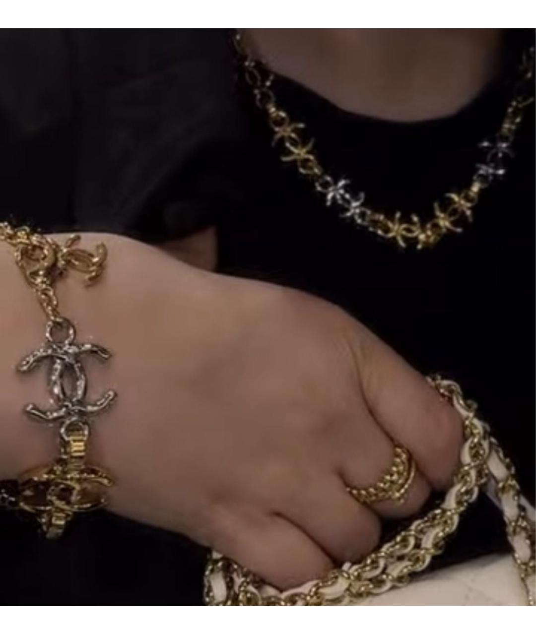 CHANEL Золотой металлический браслет, фото 4