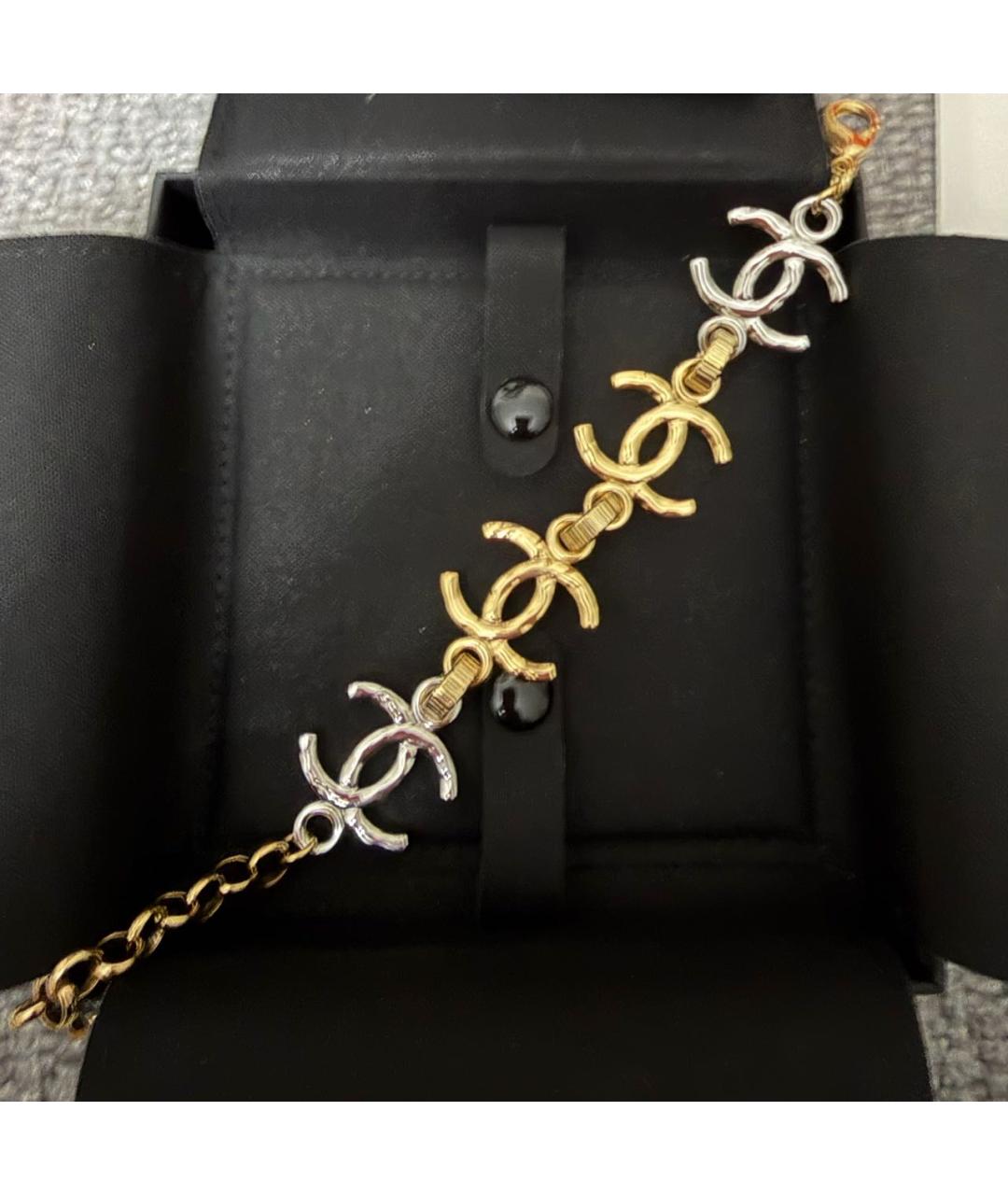 CHANEL Золотой металлический браслет, фото 2